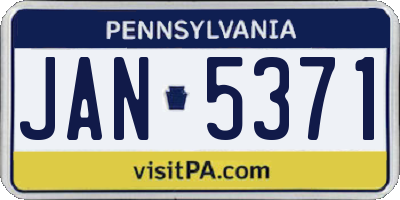 PA license plate JAN5371