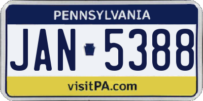 PA license plate JAN5388