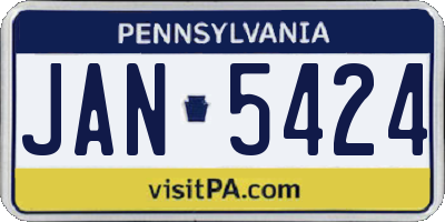 PA license plate JAN5424
