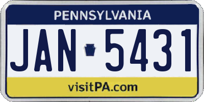 PA license plate JAN5431