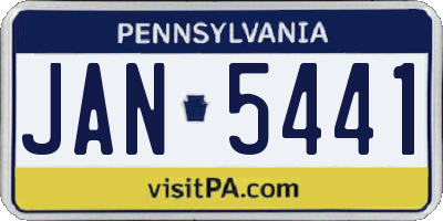 PA license plate JAN5441