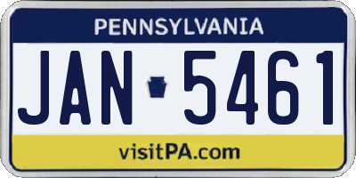 PA license plate JAN5461