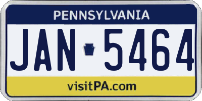 PA license plate JAN5464