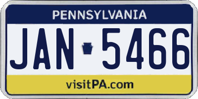 PA license plate JAN5466