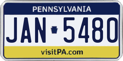 PA license plate JAN5480
