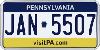 PA license plate JAN5507