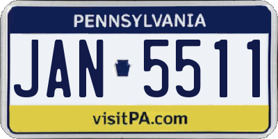 PA license plate JAN5511
