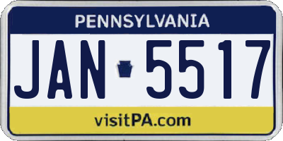 PA license plate JAN5517