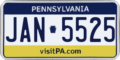 PA license plate JAN5525