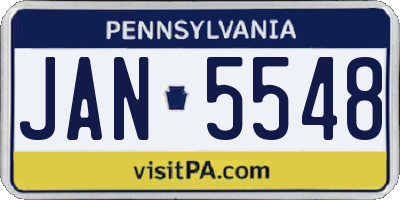 PA license plate JAN5548