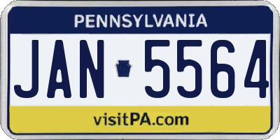 PA license plate JAN5564