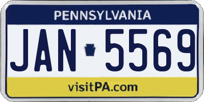 PA license plate JAN5569