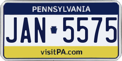 PA license plate JAN5575