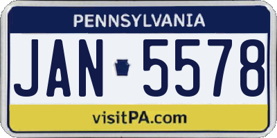 PA license plate JAN5578