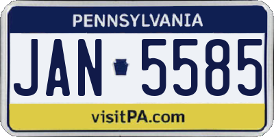 PA license plate JAN5585