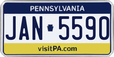 PA license plate JAN5590