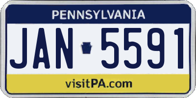 PA license plate JAN5591