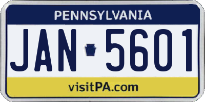 PA license plate JAN5601