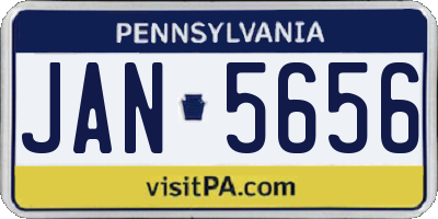 PA license plate JAN5656