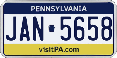 PA license plate JAN5658