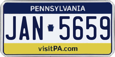 PA license plate JAN5659