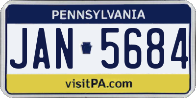 PA license plate JAN5684