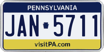 PA license plate JAN5711
