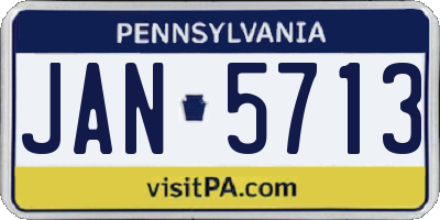 PA license plate JAN5713