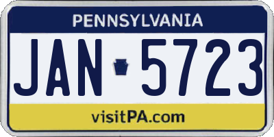 PA license plate JAN5723