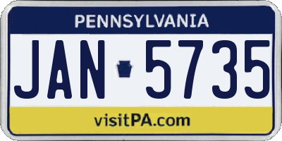 PA license plate JAN5735