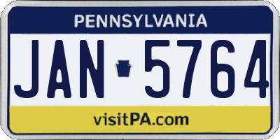 PA license plate JAN5764
