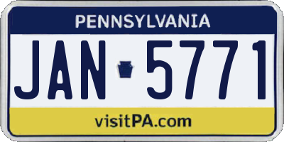 PA license plate JAN5771