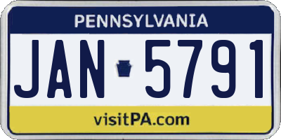 PA license plate JAN5791