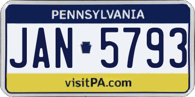 PA license plate JAN5793