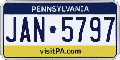 PA license plate JAN5797