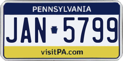 PA license plate JAN5799