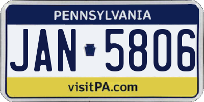 PA license plate JAN5806