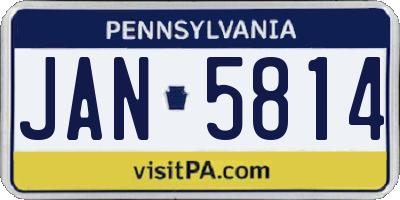 PA license plate JAN5814