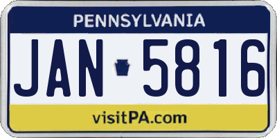 PA license plate JAN5816