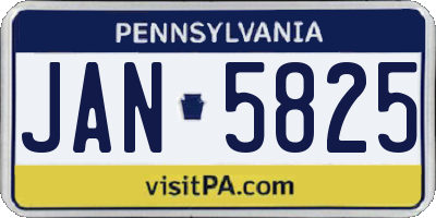 PA license plate JAN5825
