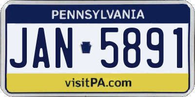 PA license plate JAN5891