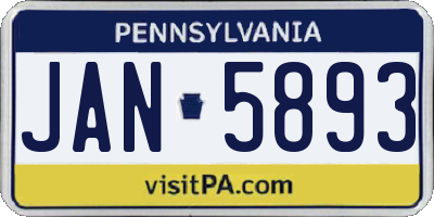 PA license plate JAN5893