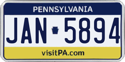 PA license plate JAN5894