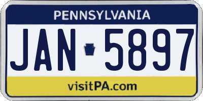 PA license plate JAN5897