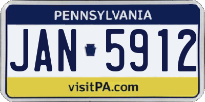 PA license plate JAN5912