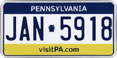PA license plate JAN5918