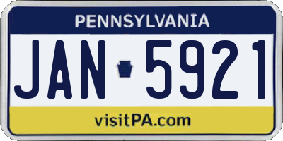 PA license plate JAN5921