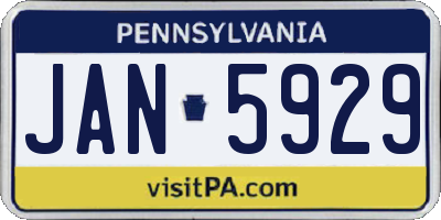 PA license plate JAN5929