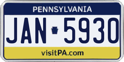 PA license plate JAN5930
