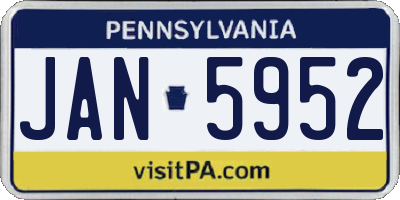 PA license plate JAN5952
